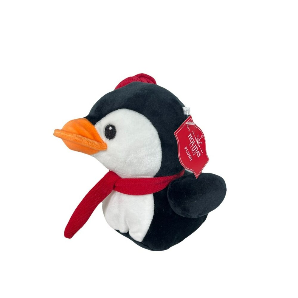 Holiday Time 7.5" Quackerz Penguin Plush With Hat And Scarf - Picture 3 of 8